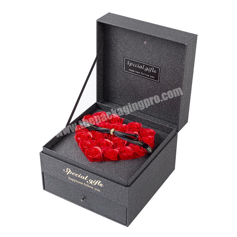 CyGedin Wholesale Custom Logo Rigid Sliding Out Drawer Box Fancy Gift Box Jewelry Storage Retail Box with Ribbon