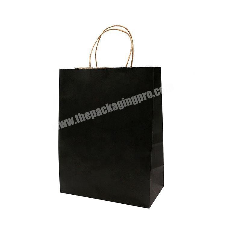 Luxury Black Gift Paper Bag Custom Made Printed Logo Jewelry Packaging Kraft Shopping Paper Bag With Handles