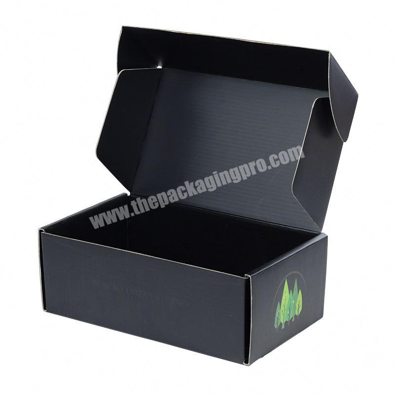 Recycled Black Corrugated Mailing Paper Boxes With Hot Stamping Logo