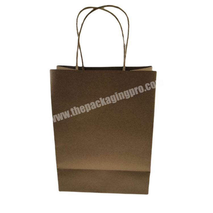 Wholesale Cheap Print Logo Brown Custom Gift Paper Bag  kraft paper bag with high quality