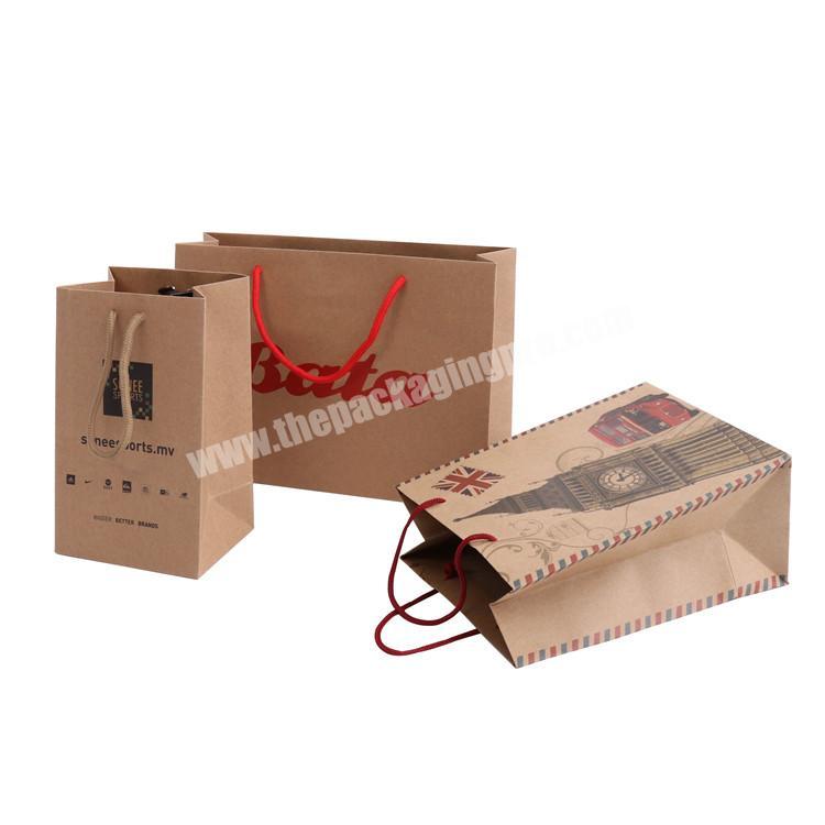 Customized Logo Printed Cheap Recycle Luxury Brown Kraft Paper Gift Bag with Handle