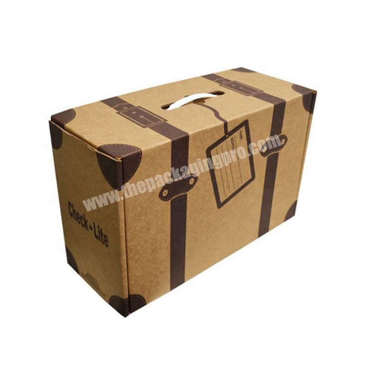 Cardboard gift box large package corrugated luggage box with handle