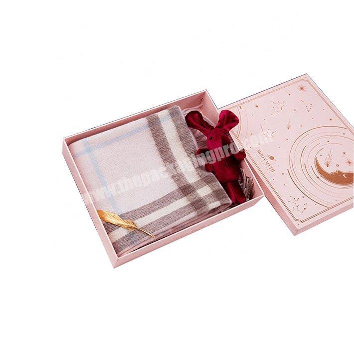 Hot selling Custom Luxury Pink Top Lid Cardboard Scarf Gift Box Packaging