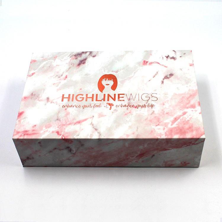 Dapple Hot Sale Boox Shape Gift Boxes Magnetic Close Packaging Gift Boxes for Wigs Hair Extensions Box Silver Rigid Paper Luxury
