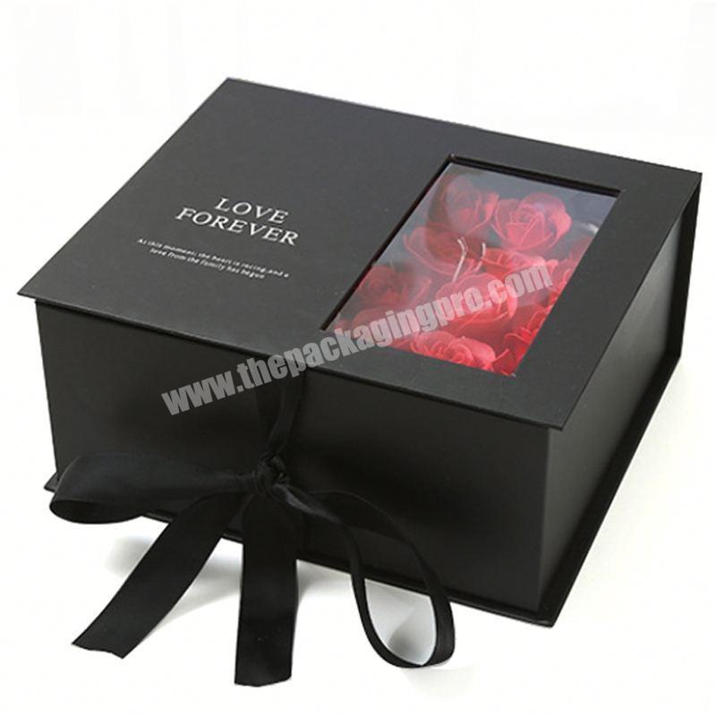 custom printing wholesale luxury flower mug set perfume cheap black gift box