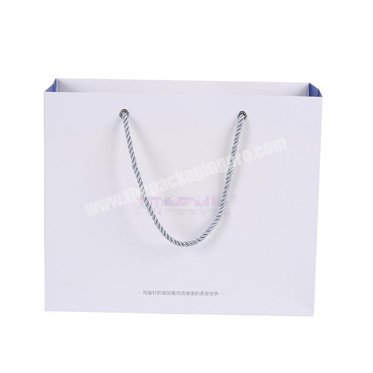 Packaging White Logo Gift Craft Custom Shopping Paper Bag For Clothes with high quality