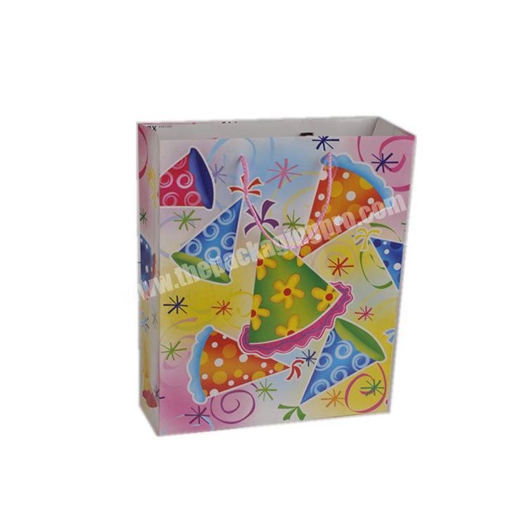 Wholesale Nice Cute Durable Printing Hats Paper Shopping Gift Paper Bag With Rope Handle