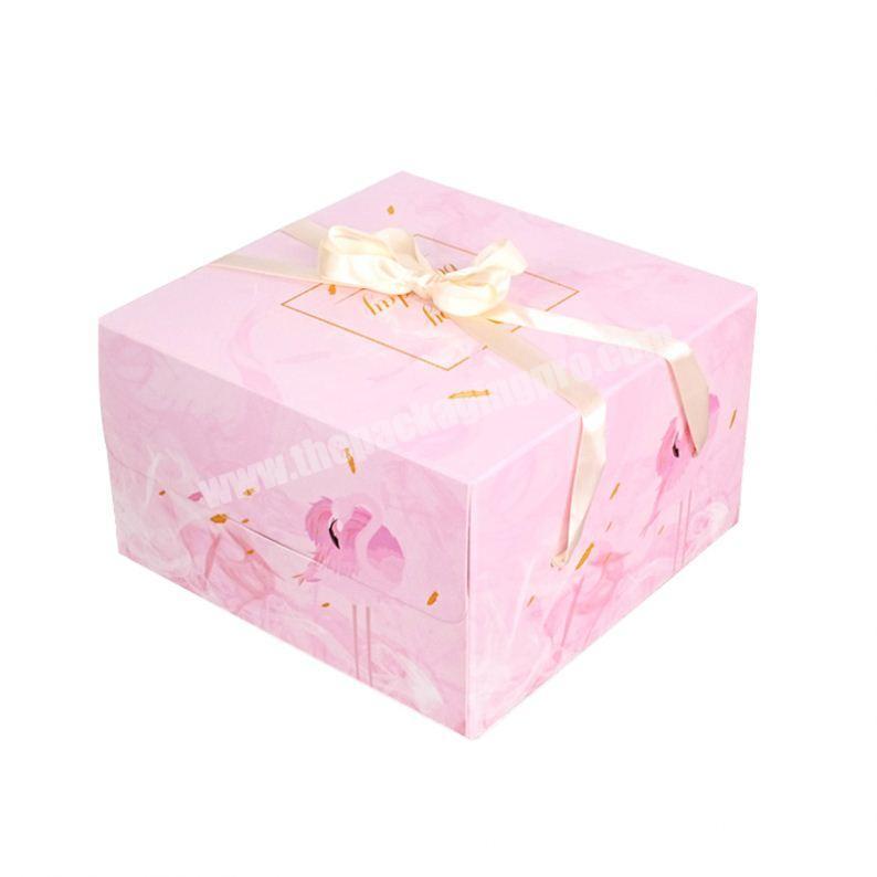 cheap hot sale custom design paper clamshell box transparent wedding cake gift box honeycomb cardboard box