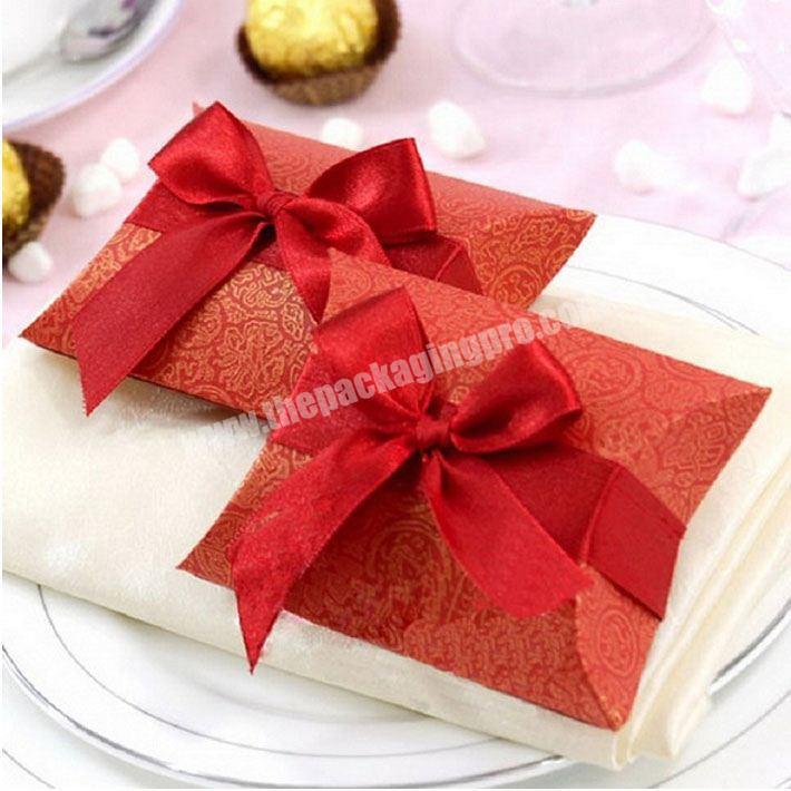 2016 New Product Custom Made Recycled Wedding Paper Pillow Boxes