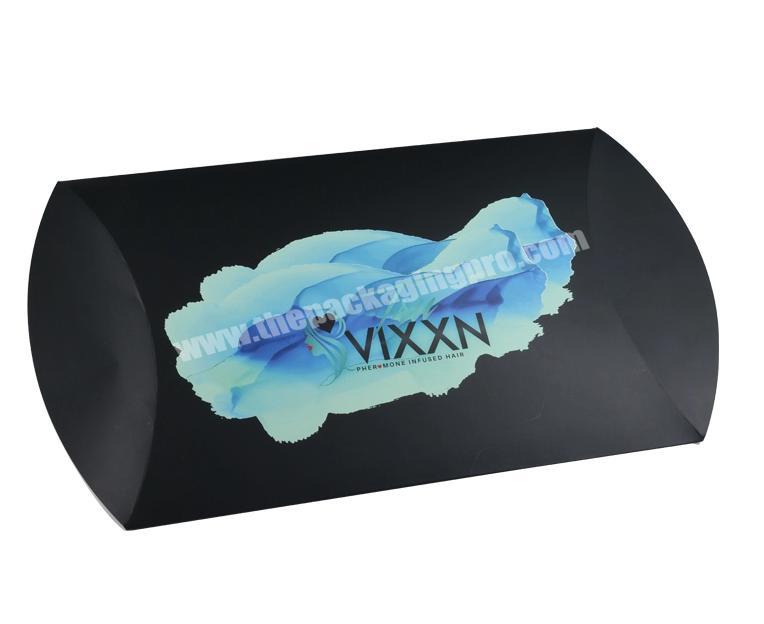 Costom size printed  China supplier good quality black  paper case pillow  box  with logo printing