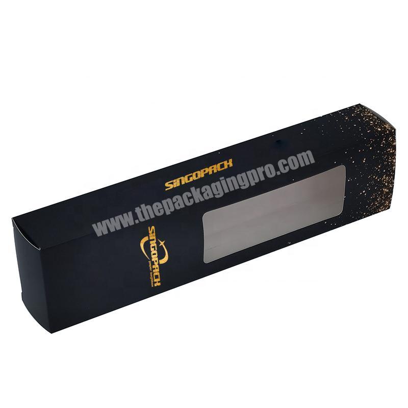 Recommended Custom Print Packaging Paper Box Hot Foil Logo With Transparent PVC Window