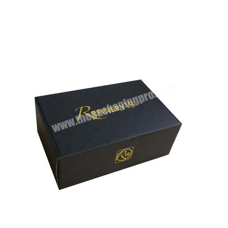 Custom hot stamping foil black corrugated shipping postal  box