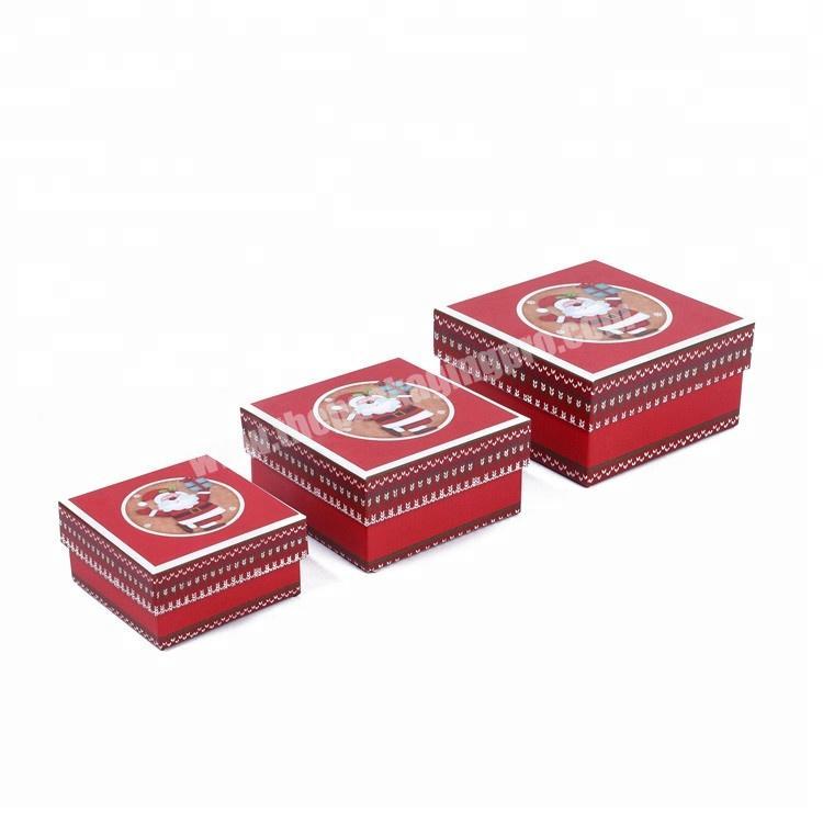 Fashionable Printing Recycled Matt Cartoon Christmas Jewelry Red Paper Square Box Packaging