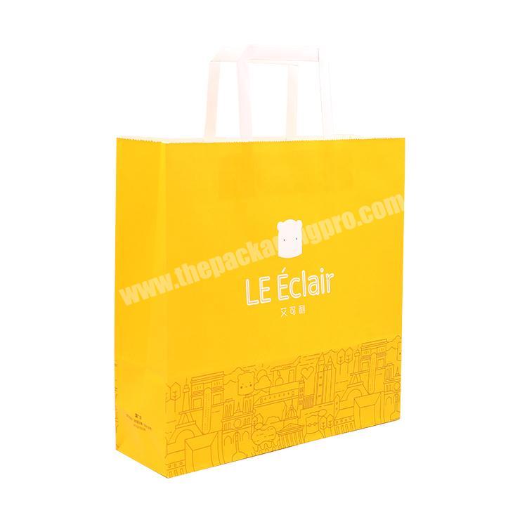 custom logo printed white paper shopping bag with handle