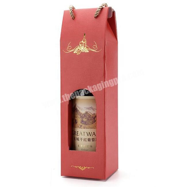 Paper Empty Wine Packaging Boxes Custom Logo With Handles