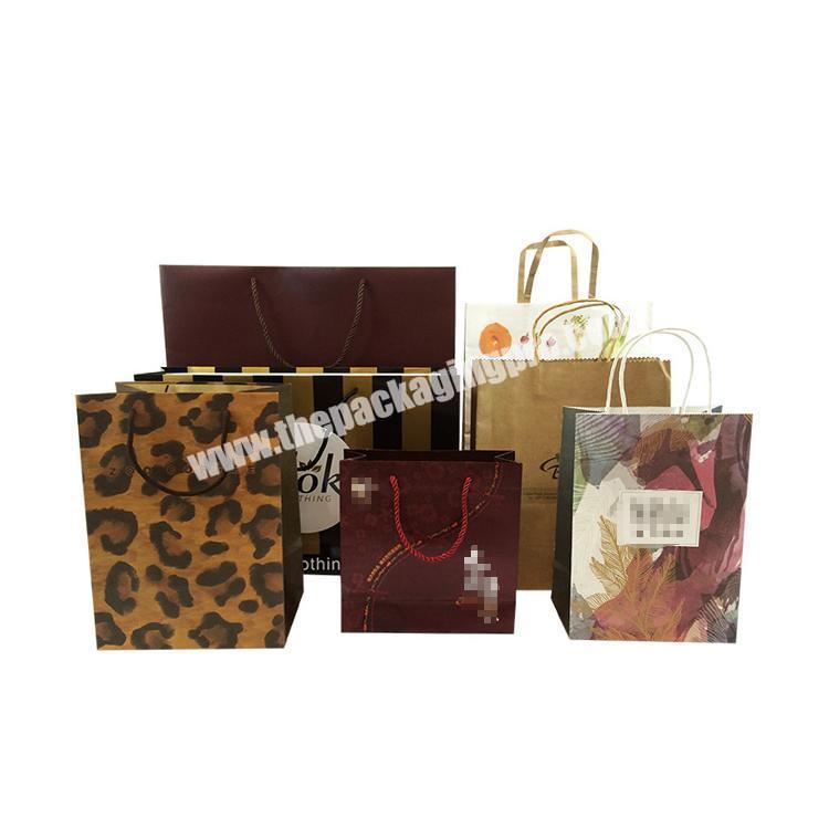 Wholesale all sizes of full color paper bags Gift Small Logo Customizer Kraft Shopping Bread Paper Bag