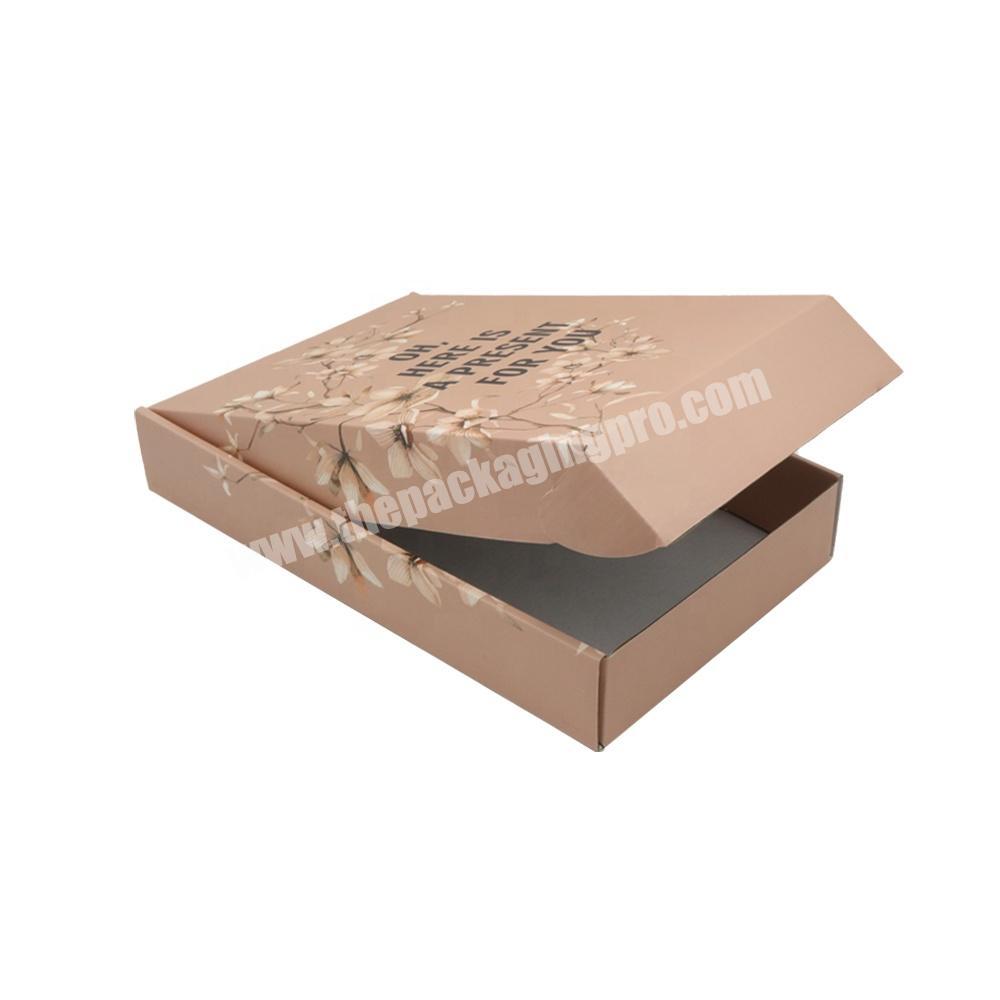 Elegant Square Tuck Top Flat Flexo Pink fsc Corrugated Cardboard Shipping Open Box Paper