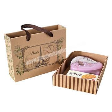 China Factory Biodegradable Material Kraft Paper Brown Bag Box Carton Corrugated Box With Hand For Baby Items/Shoes/Wine