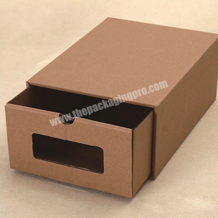 Rigid Plain Kraft Paper Drawer Box with Pull-out Drawer Quality China Product