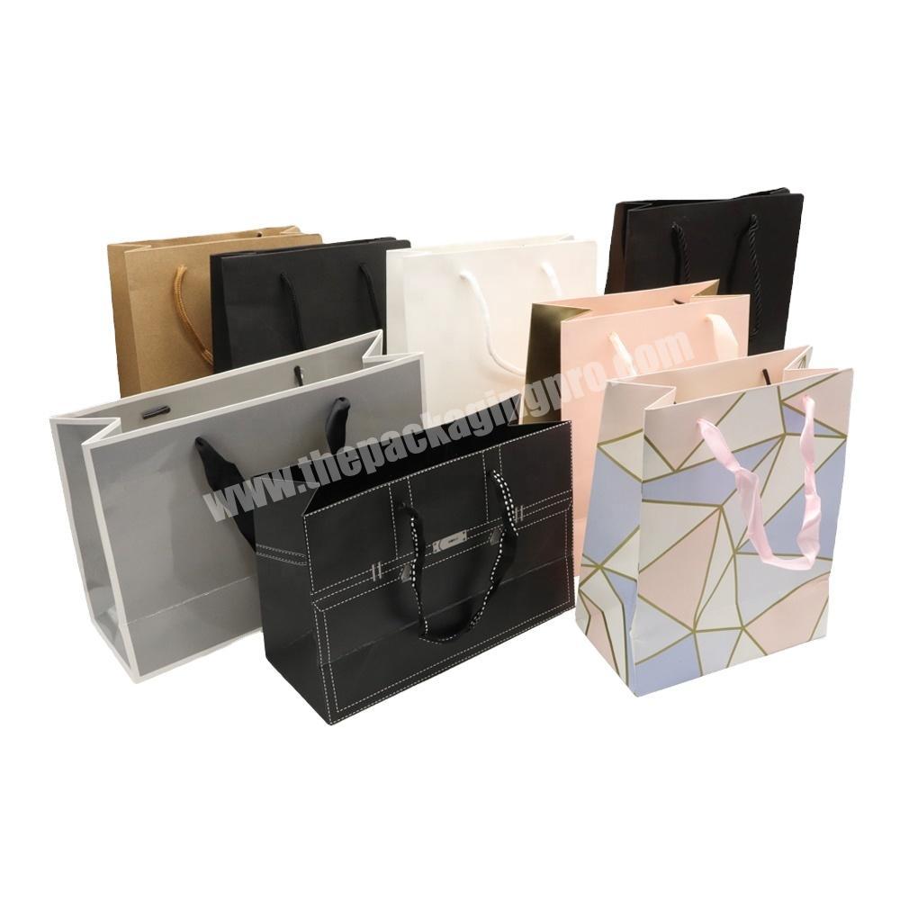 Luxury wholesale brand customized logo printed craft bags gift packaging carry mailing kraft shopping custom paper bag