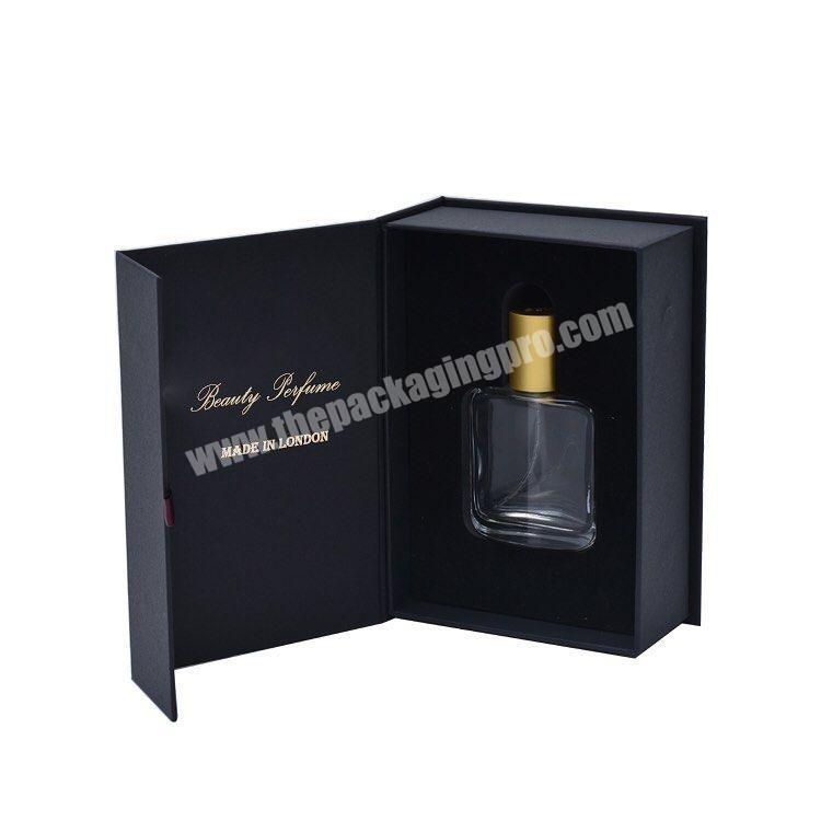 Custom Luxury Black Magnetic Closure Beauty Perfume Gift Packaging Perfume Bottle Packaging Box
