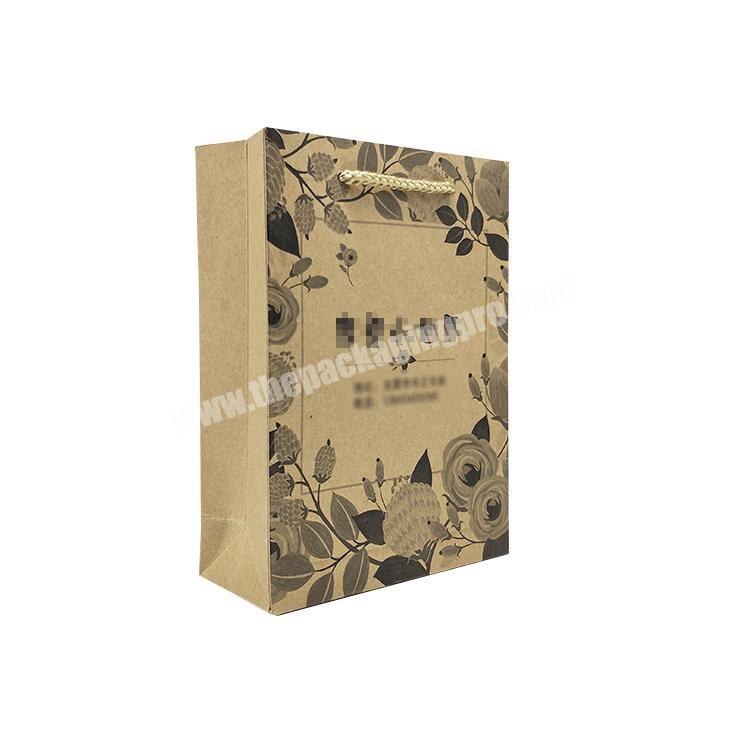 Strong and durable recyclable material Custom Print Food Gift Kraft Packaging Eco Paper Bag