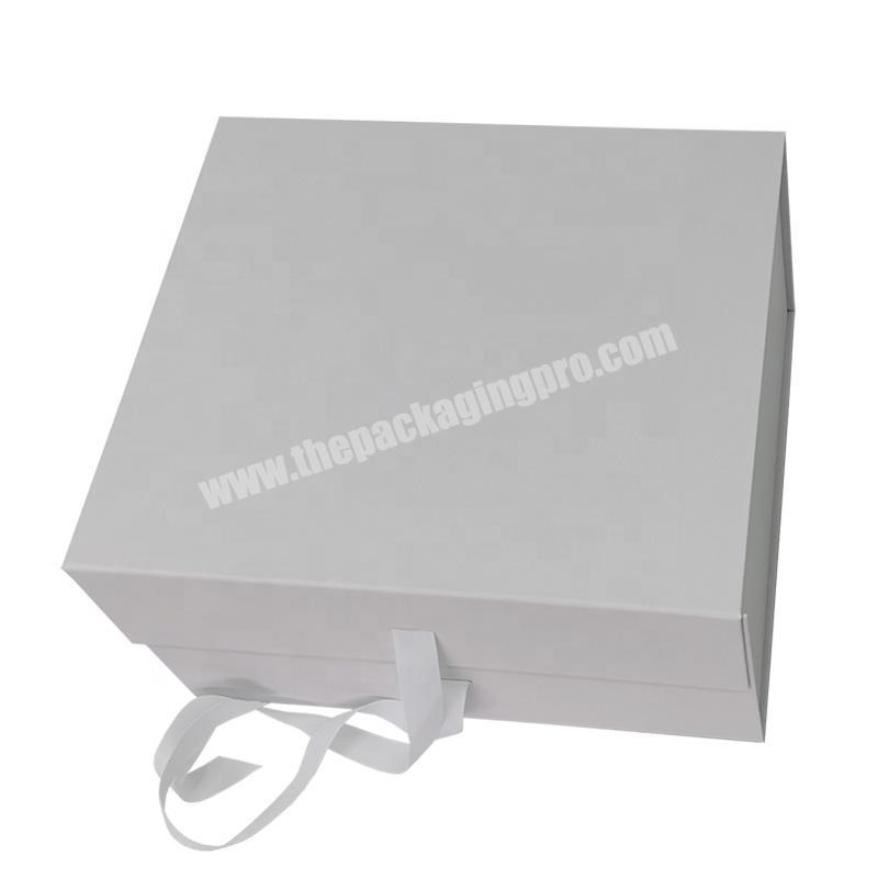 Customized White Cube Gift Box With Lid No Logo Magnet Box boite a cadeau pliable magnetique