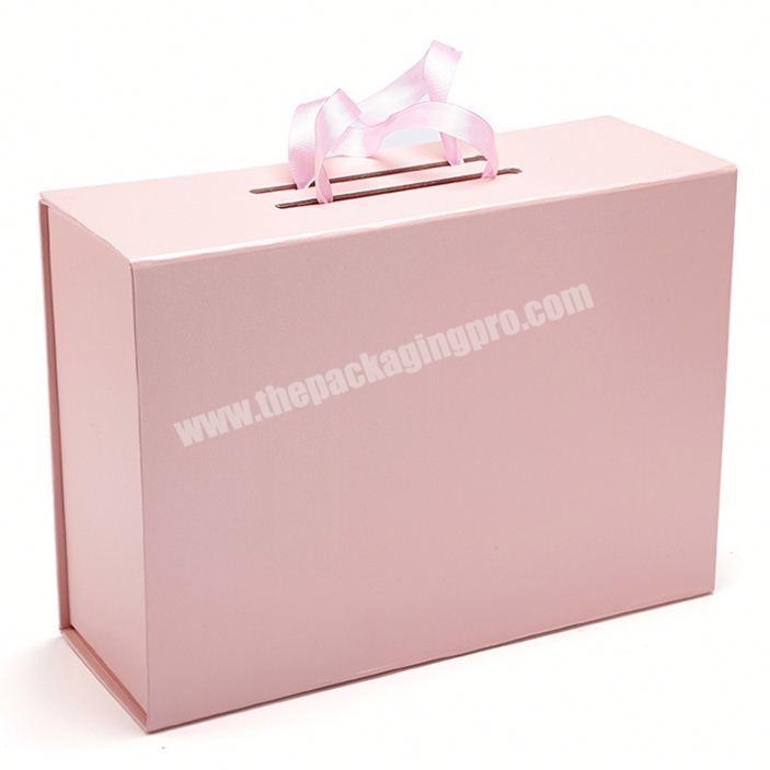 Gift box custom size magnetic packaging boxes with handle gift boxes