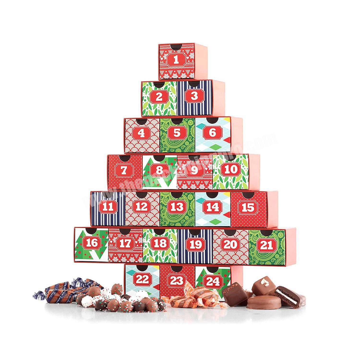 Custom Rigid Cardboard Tree Shape Beauty Advent Calendar for Christmas 2020