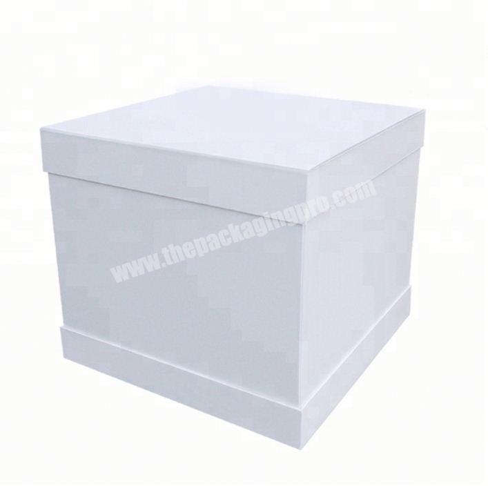 China Supplier Custom White Paper Box with Ribbon for Birthday Cake/Wedding Cake