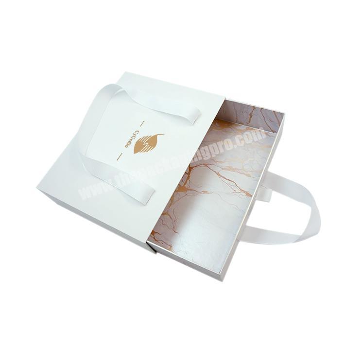 Custom Sliding Out Drawer Handbag Box Luxury Rigid Cardboard Paper Gift Box for Perfume Cosmetics Set Gift Packaging Boxes
