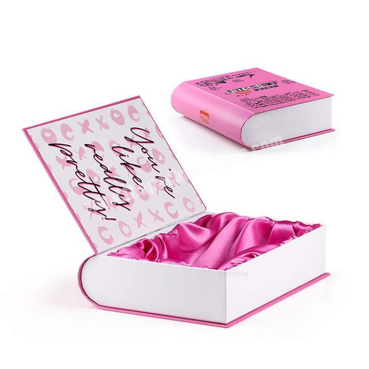 Favour Boxes Wholesale Cardboard Book Shaped Pink Magnetic Gift Box