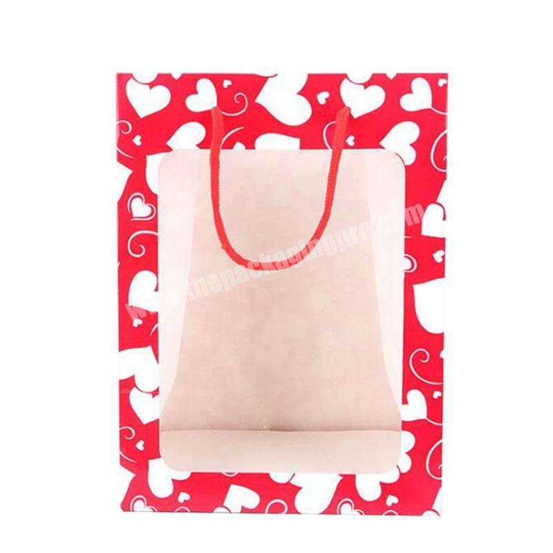 Paper Bags Bulk For Gift With Clear Window for Valentine Day Made In China