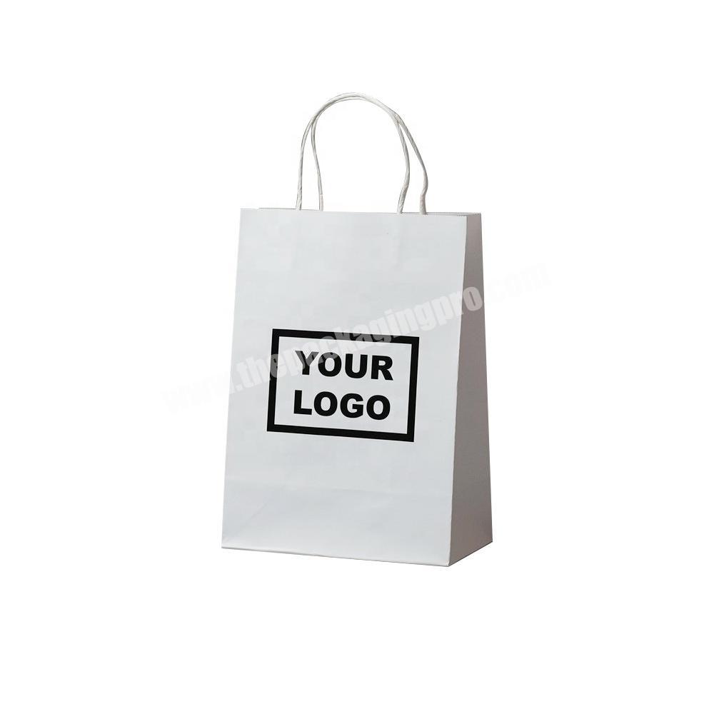 Custom Environmental Waterproof White Kraft Garment Paper Bags Making With You Own Logo