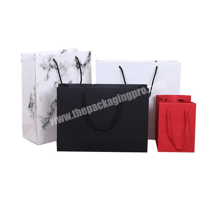 wholesale Custom Print Logo China Gift Manufacture White Marble Paper Bag high quality