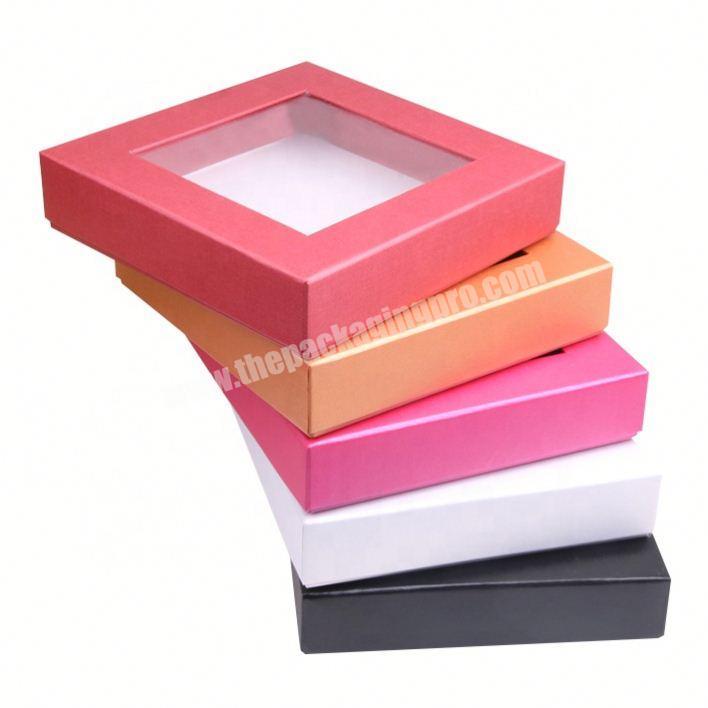 Custom Printing Colorful Paper Gift Box with Clear PVC Window Wholesale