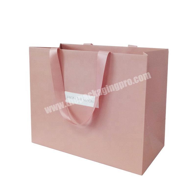 Elegant Pink Paper Gift Bag For Promotional & Crafts, Garment Purposes Bags Packaging Suppliers
