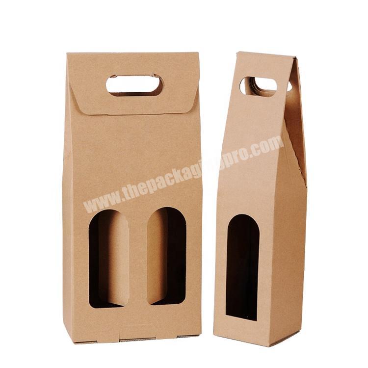 Cheap Gift Boxes For Wine Bottles Kraft Box With Clear Window Wholesale