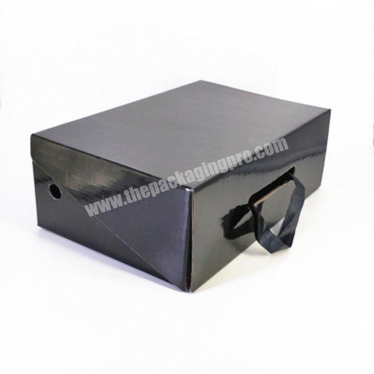 Luxury design glossy corrugated paper cardboard shoe box packaging