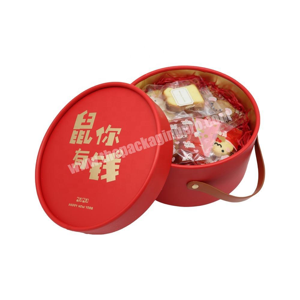 Luxury Large Cylinder Chocolate Candy Packaging Gift Boxes for Sweets With Ribbon Handle