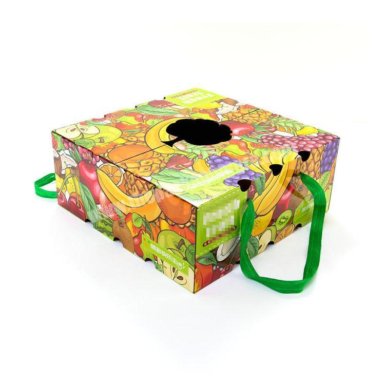 Gift Ribbon Cardboard Cheap Fresh Custom Logo Packaging Fruit Corrugated Box, Custom Corrugated Box With Ribbon