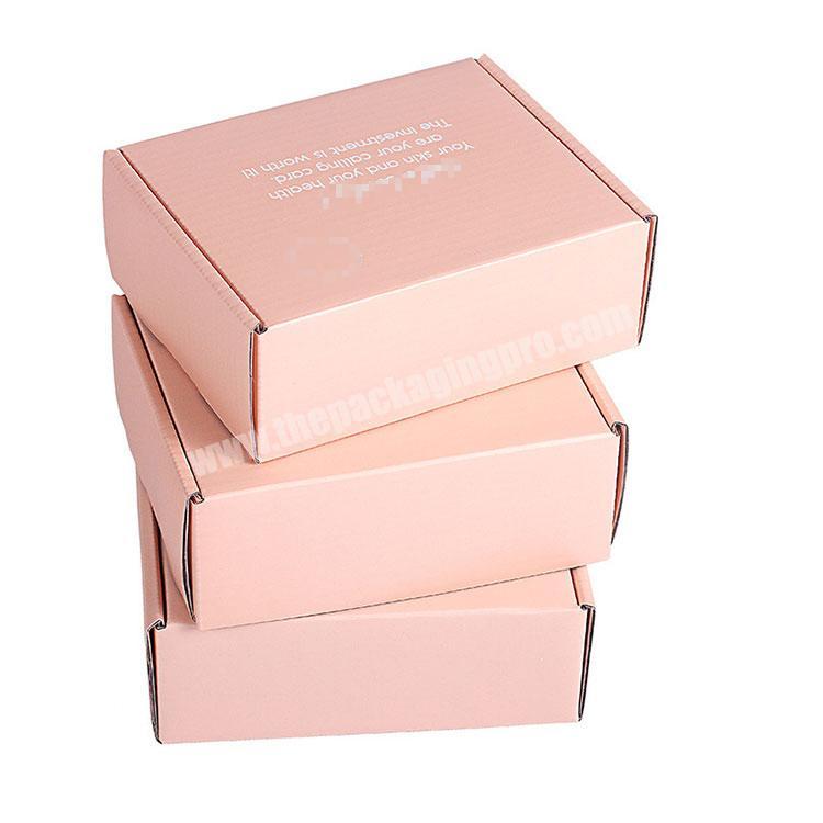 Custom Logo Colored Corrugated Paper Pink Cosmetic Packing Lashes Posting Box With high quality