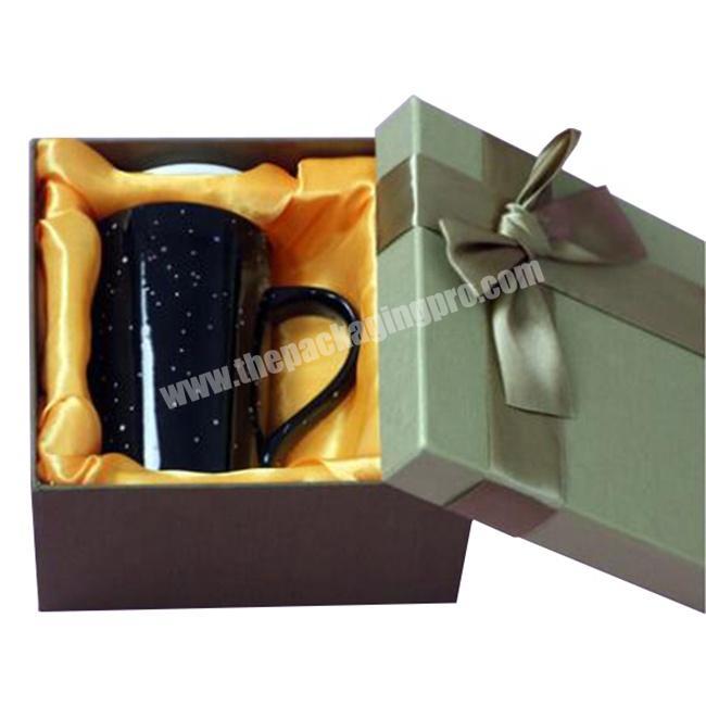 Rigid Cardboard Gift Packaging Boxes For Ceramic Mug With Lids