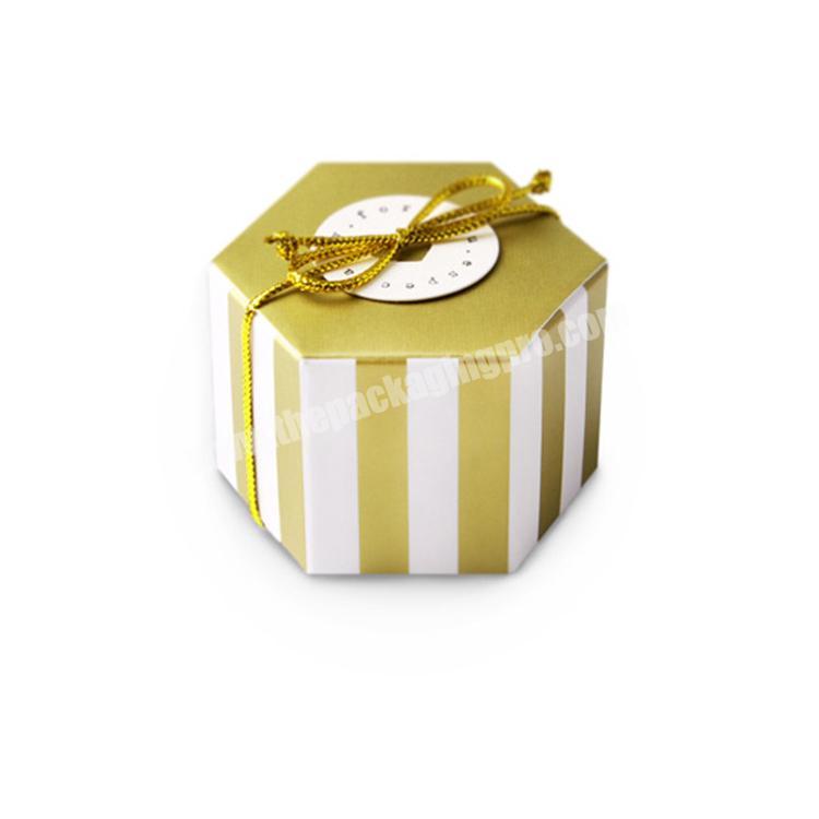 Gift box with rope for gift packaging wholesale price high quality hexagon gift box