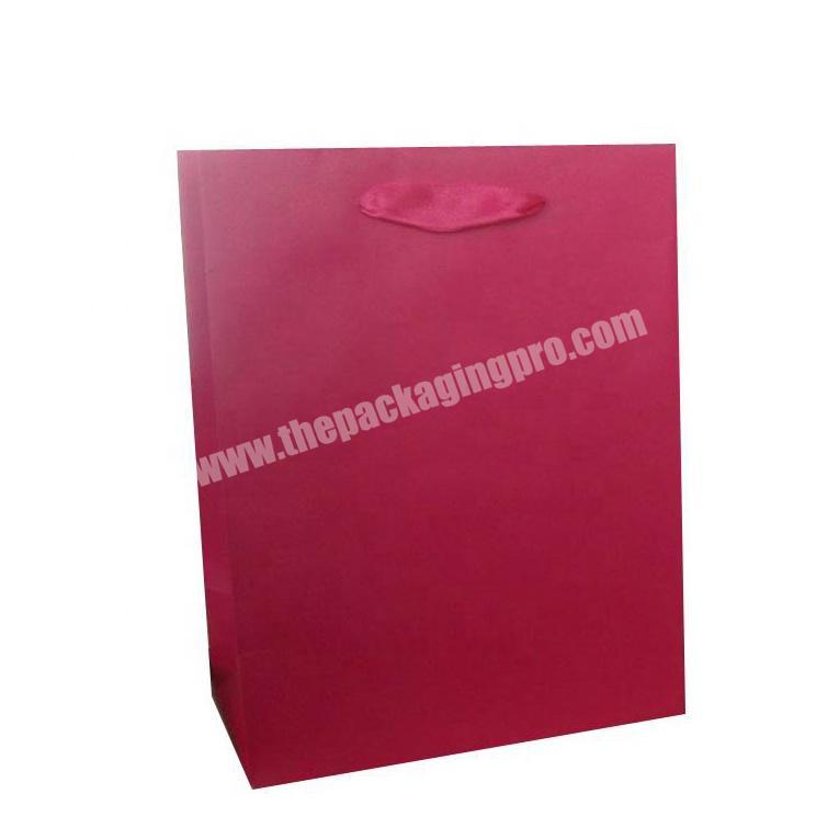 Luxury Durable Custom Printed Retail Red Glossy Wine Bottle Packaging Gift Paper Bag With Rope Handle