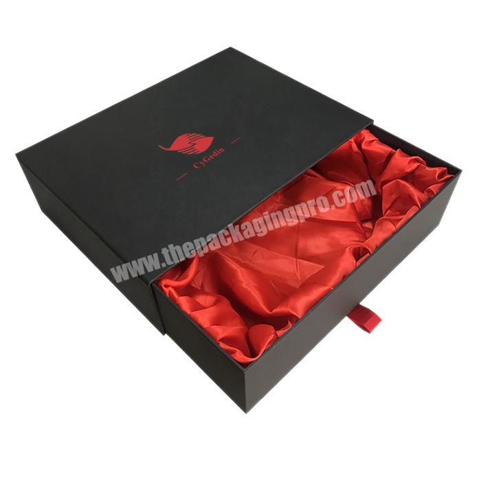 Custom Elegant Gold Stamping Logo Gift Silk Satin Cloth Jewellery Packaging Box