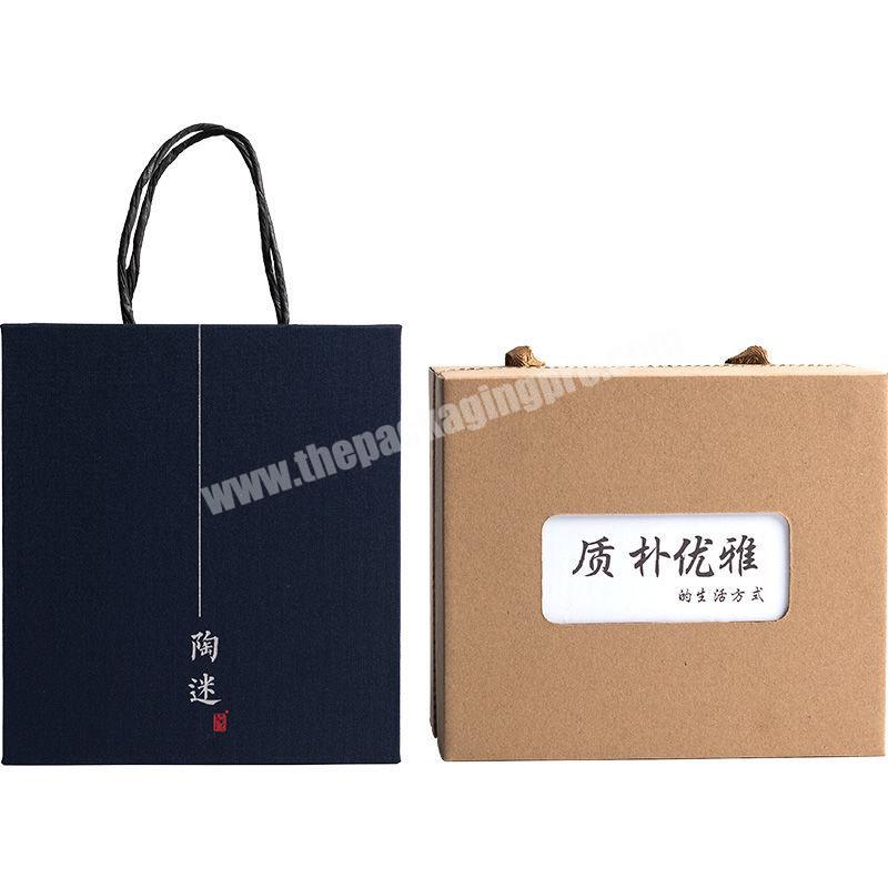 Wholesale Luxury  Inventory Paper Gift Box handle Mug Paper Box  Paper Packaging