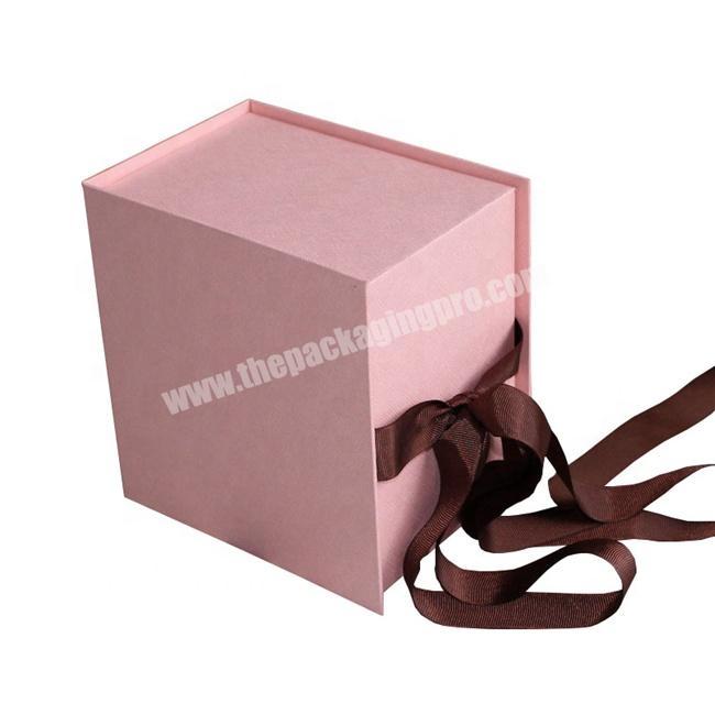 Rigid Gift Packaging Box Custom Logo Printed Luxury Small Pink Cardboard Gift Box