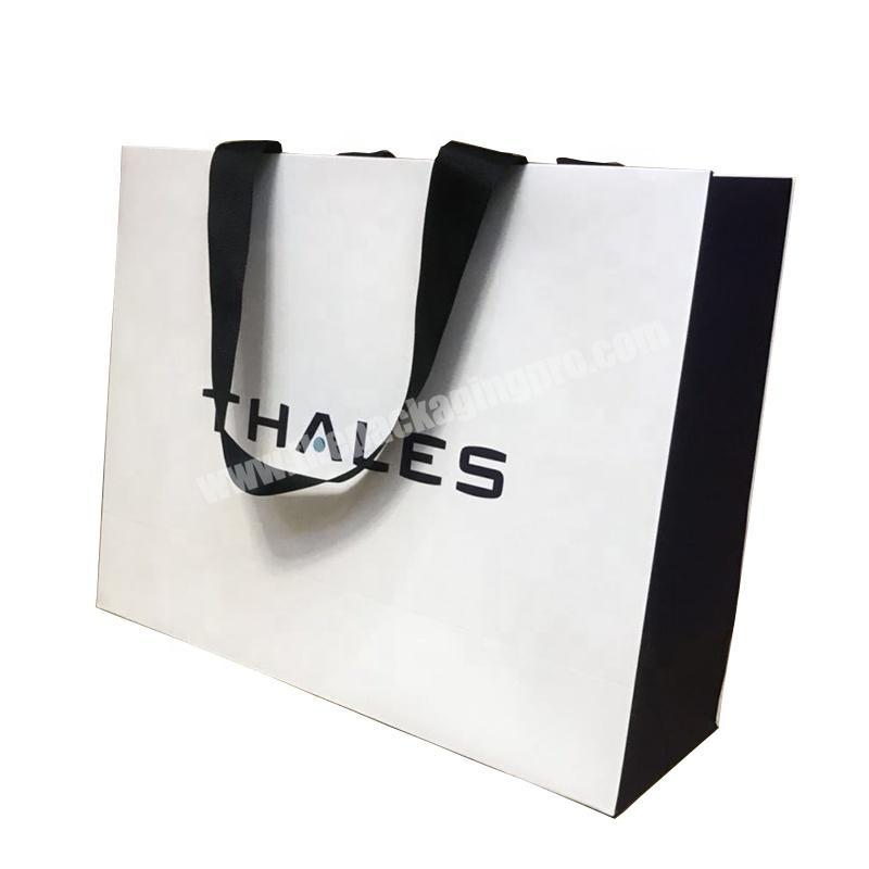White Paper Bags With Your Own Logo Garment Packaging Bags Custom