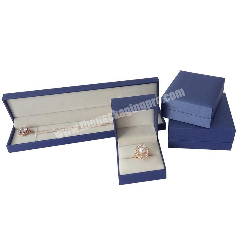 Blue Gift Boxes Set For Fashionable Jewelry Packaging Paper Gift Box Plastic